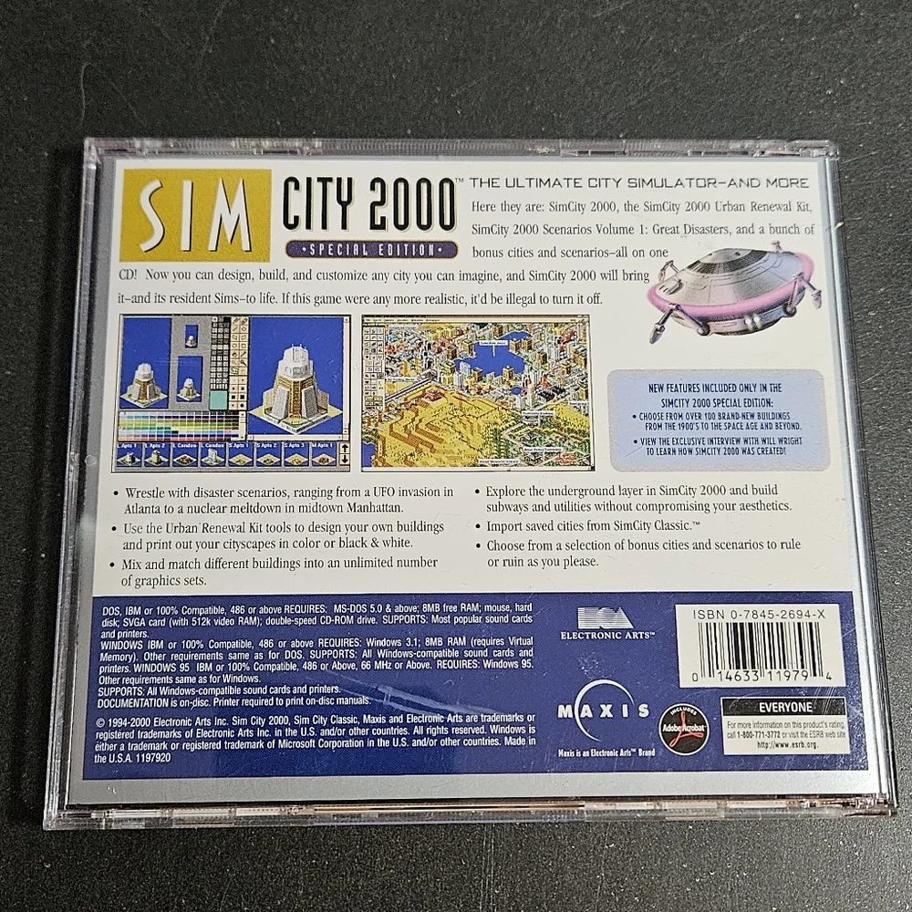 Sim City 2000 PC and Sim City 3000 Unlimited PC Disc Only